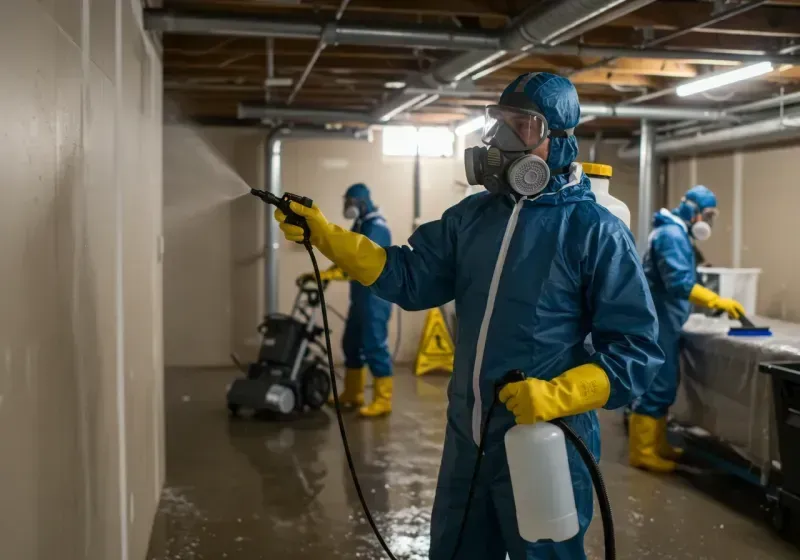 Basement Sanitization and Antimicrobial Treatment process in Eden Isle, LA