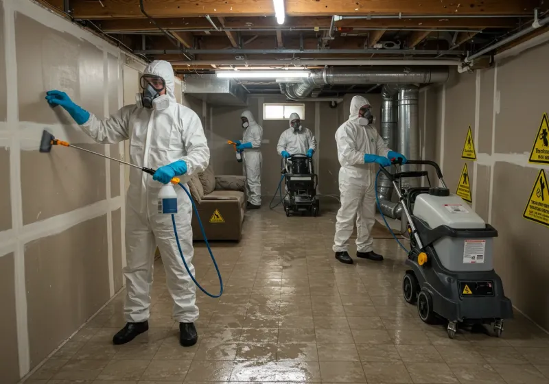 Basement Moisture Removal and Structural Drying process in Eden Isle, LA